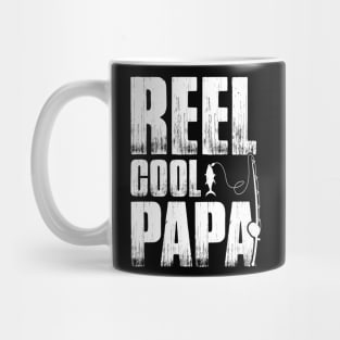 Vintage Reel Cool Papa T-Shirt | Funny Fishing Dad Gift Mug